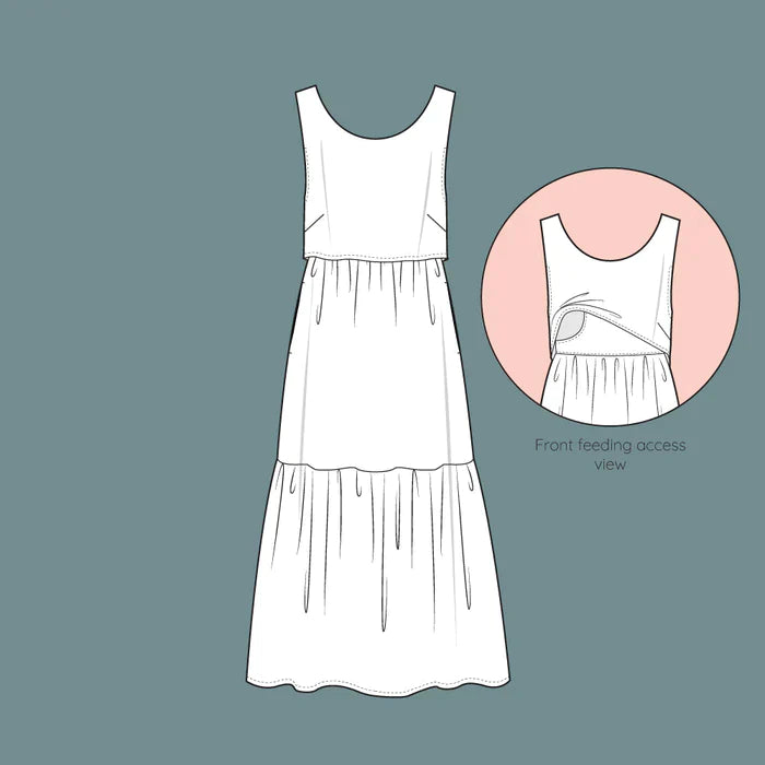 Marly Dress Printed Sewing Pattern for Breastfeeding
