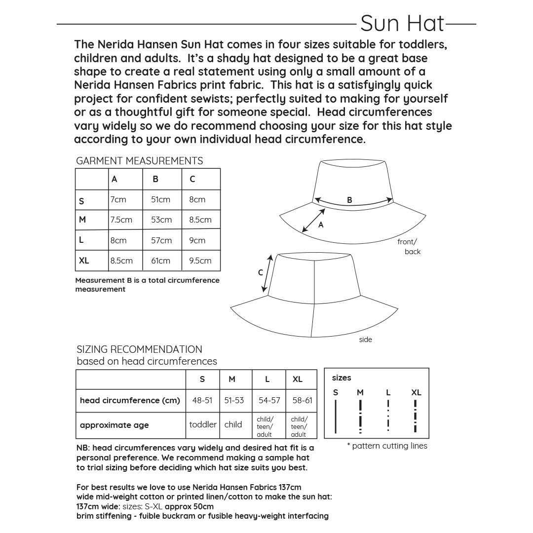 Sun Hat PDF Sewing Pattern