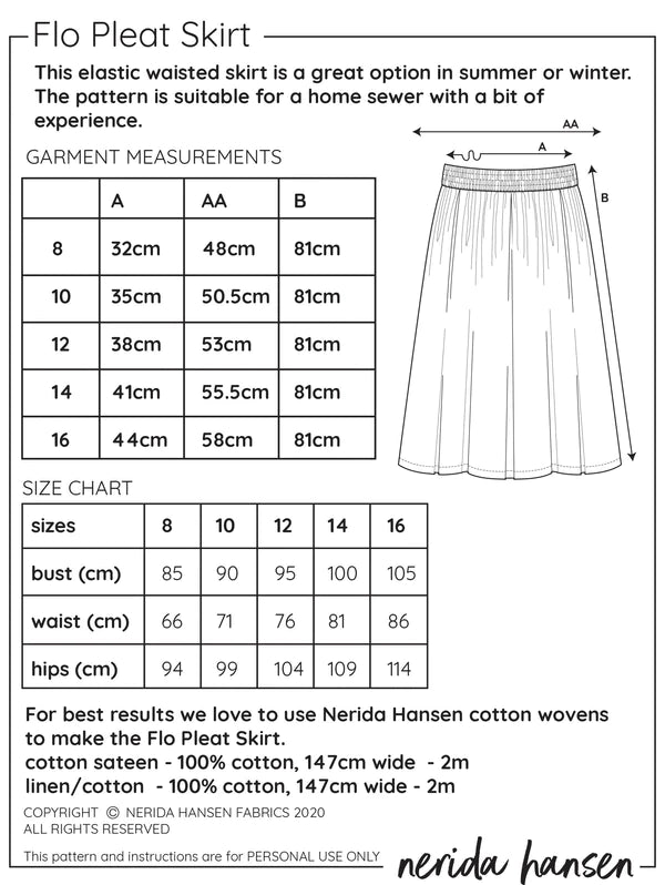 Flo Skirt PDF Sewing Pattern