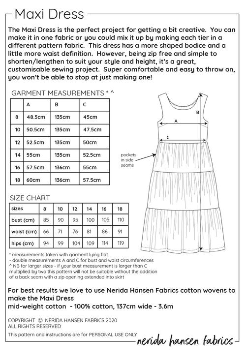 Tiered Maxi Dress PDF Sewing Pattern